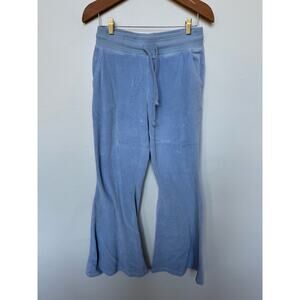 Aerie Velour Flare Leg Pants Pull On Powder Blue Lounge Cozy Women's Size Medium